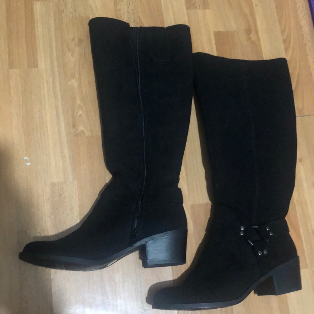 Knee Length Faux Suede Boots